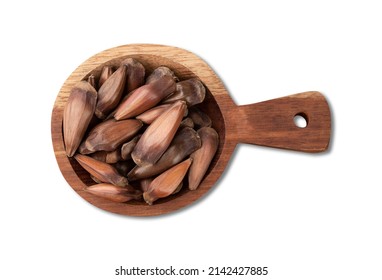 Pine Tree Seed, Typical Brazilian June Festival Food Isolated Over White Background.