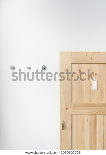 Pine Wood Door Hooks Composition Interior Stock Photo Edit Now