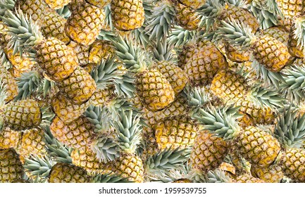 pineapple abstract random pattern, spread fruits 