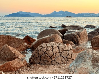 Pineapple Bun Rock on Sharp Island in Sai Kung, Hong Kong UNESCO Global Geopark