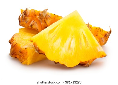 Pineapple Chunks Isolated