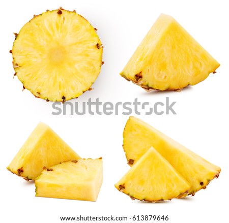 pineapple fruit collection isolated on white pineapple Clipping Path