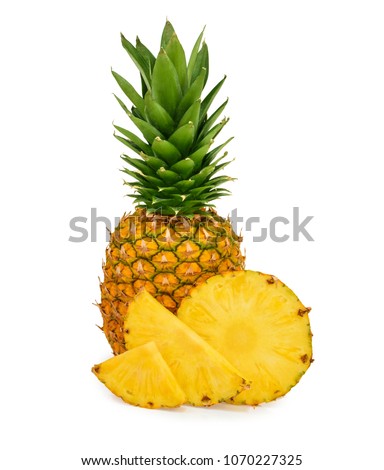 Pineapple isolated white background

