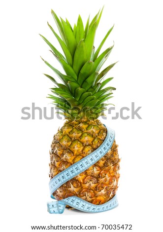 Pineapple with a measuring tape around