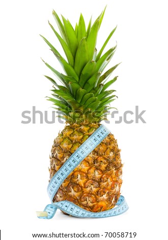 Pineapple with a measuring tape around