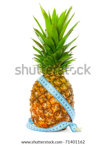 Pineapple with a measuring tape around