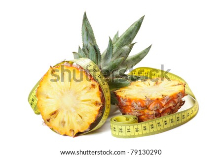 Pineapple with a measuring tape around