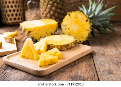 pineapple on the wooden texture background - Powered by Shutterstock