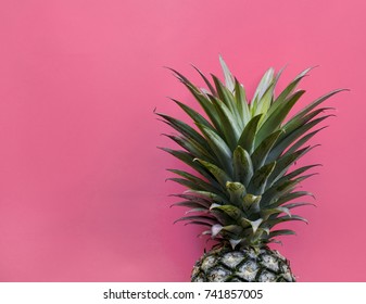 Pineapple with pink background