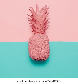 Pineapple Pink Paint. Art Gallery Minimal Design