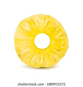 Pineapple Rings. Canned Pineapple Slices. Flat Design. Top View