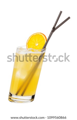 Pineapple Rum. Alcohol cocktail isolated on white background