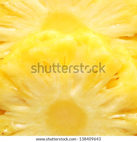 Pineapple slice close up image (background)