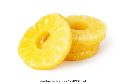 Pineapple Slice Isolated On White Background.