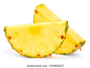 Pineapple slice isolated. Pineapple on white. Full depth of field. With clipping path