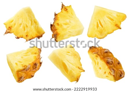 Pineapple slice isolated on white background, clipping path, full depth of field