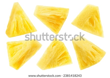 Pineapple slice isolated on white background, clipping path, full depth of field
