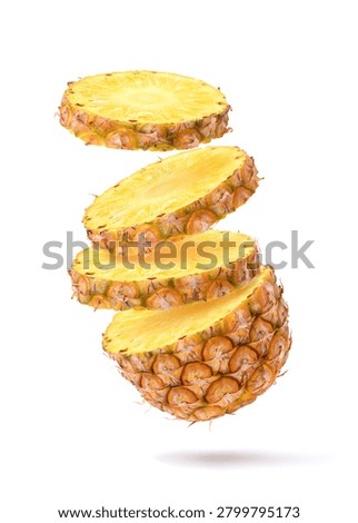 Pineapple slice isolated on white background.