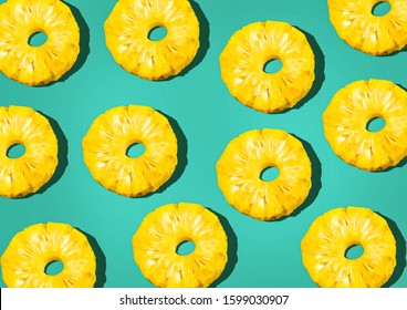 pineapple sliced pattern background Retro STYL tropical style concept Pattern with hipster pineapple summer decoration background pineapple background modern - Shutterstock ID 1599030907