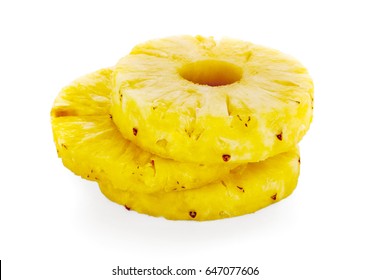 Pineapple With Slices Isolated
