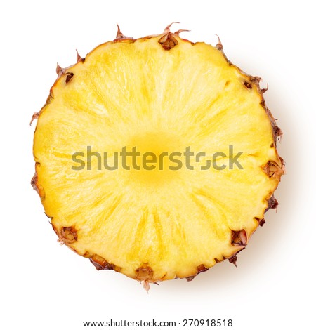 pineapple with slices isolated Clipping Path
