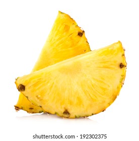 Pineapple Slices Isolated On White