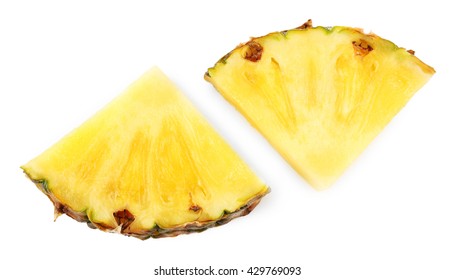 Pineapple Slices, Isolated On White