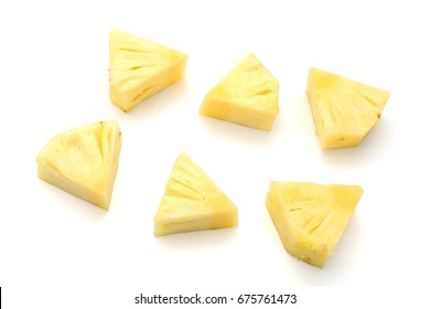 Pineapple Slices Isolated On White Background