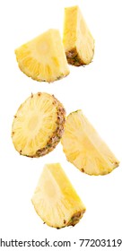 Pineapple Slices Isolated On A White Background