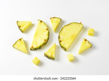 Pineapple Slices On White Background