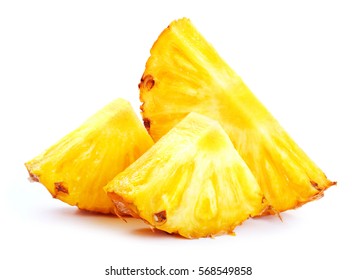 Pineapple Slices On White Background