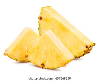 Pineapple Slices On White Background