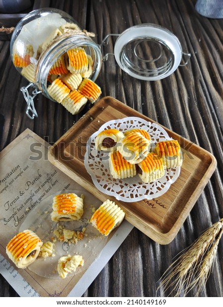 Pineapple tart biscuits. Famous Malaysia\
biscuit for Eid Fitri\
festival.