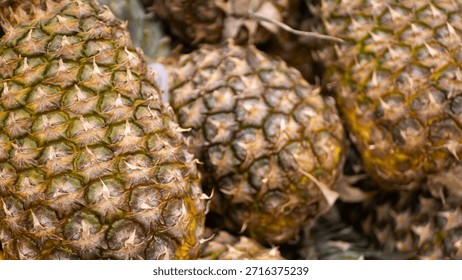 Pineapples in close-up. Pineapple peel, texture.