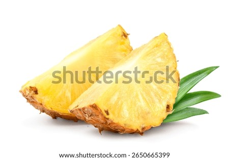 Pineapples slice isolated on white.
