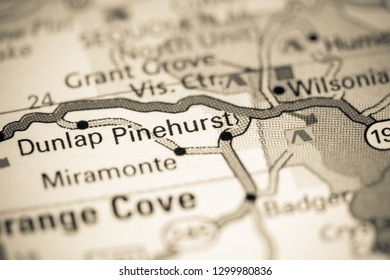 Pinehurst. California. USA On A Map