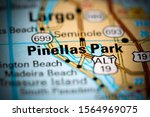 Pinellas Park. Florida. USA on a map