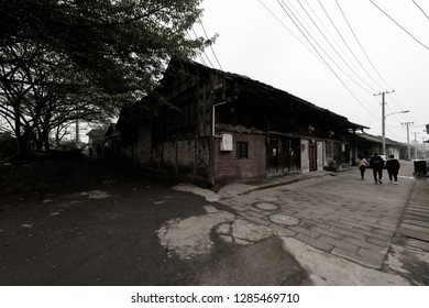 Ping Le, Sichuan / China - January 12 2019: Ping Le ancient town remains the traditional lifestyle and architecture from Han Dynasty, and it's the starting point of China's old silk road.  - Shutterstock ID 1285469710