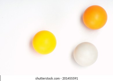 Ping Pong Balls Top View Isolated On White
