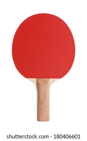 Ping Pong Paddle Cutout, Isolated On White Background