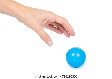 ping-pong ball in hand isolated on white background