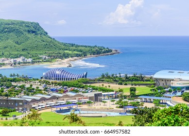 Pingtung, Taiwan-July 28, 2014: Panoramic View Of The Ocean And The National Museum Of Marine Biology And Aquarium From The Hill Of  Gueishan At Checheng, 