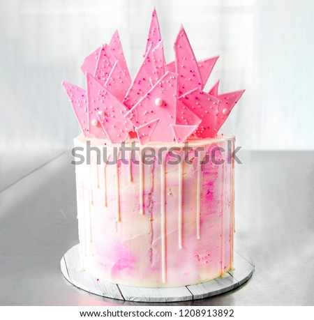 Pink Baby Yellow White Fancy Birthday Stock Photo Edit Now
