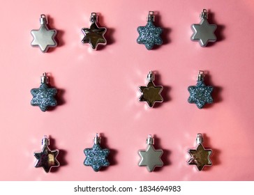 Pink Background Christmas Decorations Flay Lay