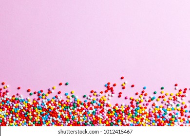 Pink Background, Confectionery Sprinkling