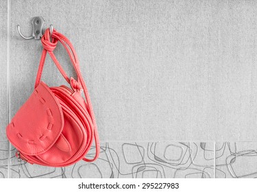 Pink Bag On A Hook.