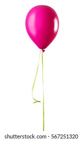 Pink Balloon Isolated On A White Background 