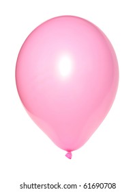 Pink Balloon Isolated On White Background