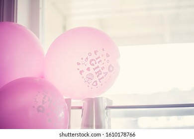 Pink Balloons In Baby Shower