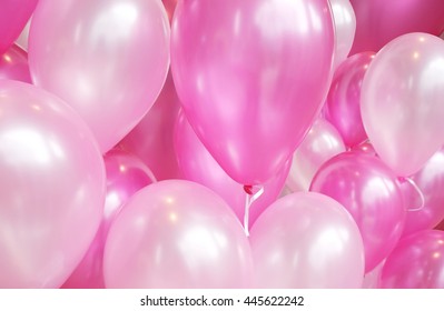 Pink balloons background, varieties shade of pink.